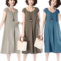 녕동 여름 여성의류 민소매 여자 롱 면마 원피스 린넨 스커트 빅사이즈 +사은품