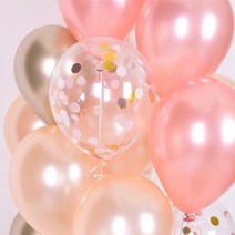 제이벌룬 브라이덜샤워 소품, 천장풍선세트 컨페티 로즈부티크 (풍선20개+컬링리본+스폰지닷)