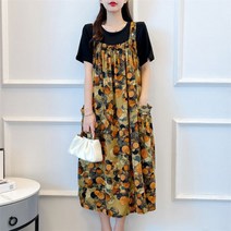 플러스 사이즈 여성 여름 약간 뚱뚱한 자매 mm 외국 스타일의 나이 감소 슬리밍 배 덮는 드레스 뚱뚱한 사람들이 입기에 적합