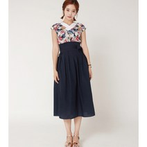 선데이한복 봄여름 면폴리 네이비롱치마 생활한복