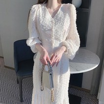 수입 봄 가을 여성 원피스 깃털 브이넥 진주버튼 여름 하객룩 결혼식 자켓 정장 돌잔치 커플룩 40대 하객 피로연 롱원피스 히피디피 상견례 웨딩촬영