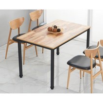 화이트블랙 스틸 4인용 사각 식탁 테이블(120cm) 앤틱 넓은 하우스 디자인, 4.멀바우/블랙