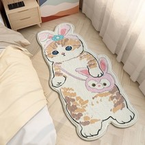 작은방러그 인스타감성 감성러그 홈카페 부드러운 러그고양이 카펫 깔개 두꺼운 플러시 솜털 불규칙한 침대 옆 카펫 바닥 매트 고양이 깔개, s1, 60x120m