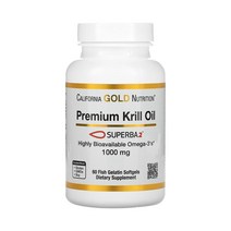 캘리포니아골드 뉴트리션 프리미엄 크릴 오일1 000mg 피시 소프트젤 60정, 1개
