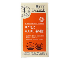 종근당건강 닥터굿스 비타민D 4000IU 츄어블 3개월분 90정 1통, 2통