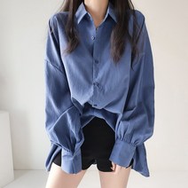 레이디스룸 퍼프소매 여성 오버핏 셔츠 남방