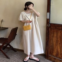 메이비굿 여성원피스 퍼프소매 뒷리본 롱원피스 코디 기본원피스 꽃무늬원피스 롱원피스 민소매원피스