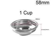 여과재 링 다공 유동성 여과링 활성탄 알루미늄 도징 양조 그릇 용 필터 커피 분말 스푼, 58mm 1컵 바구니