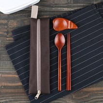 옻칠 도시락 수저받침 중set 원목 숟가락 젓가락 휴대용 수저통 회사 점심 캠핑 소풍 학생 급식 / 리빙