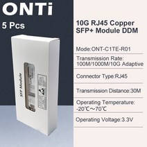 OTI 10G RJ45 구리 SFP + 모듈 10GBASE-TX 이더넷 광섬유 FTTH 시스코/미크로틱 스위치 30M 호환 가능, 5pcs