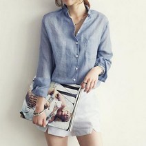 케이에비뉴 버튼 카라 아사면 남방