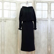 스포티 밴딩 h라인 긴팔 후드 롱 원피스