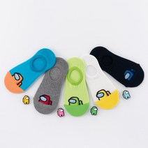 [워나몰]어몽어스 양말 덧신 캔디컬러 5족세트 어린이 덧양말 아동 남아 여아 국산양말