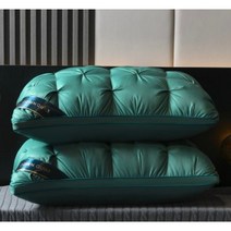 5성급 힐튼 퀄팅다운 호텔베개 퀄팅다운 낮은 높은 숙면 베개 호텔침구 필로우, 15.그린_높은베개/1100g