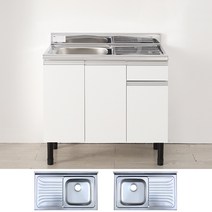 리즈하임 싱크대 조립 완제품 개수대 점보볼 중앙볼 좌볼 우볼 600~1200, 1000개수대_서랍형(좌볼)_화이트
