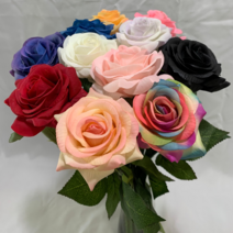 장미 조화 모음 11color 로즈 꽃 인테리어 소품 튤립 파란 레드 흑 화이트 장식, 2.블랙 로즈