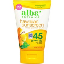 Alba Botanica 스포츠 자외선차단 로션 SPF45 무향 113.4g 선크림, Green Tea (SPF 45)