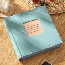 웨딩앨범 포토앨범 200 사진 6X4 인치10X15cm PU 커버 포켓 포함5X35 quot127X95cm 및 메모 영역 Interstitial White Inside Album, Cyan-1