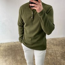 미꼬장 단독진행 남자헨리넥니트 가을겨울 골지긴팔티셔츠