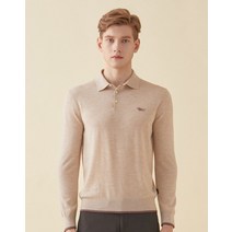 22FW [닥스훈트 에디션] 닥스훈트 와펜 자수 소프트터치 베이지 울 스웨터 DMSW2D303I2