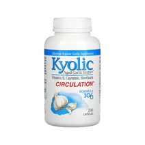 Kyolic 쿄땡 쿄릭 숙성 마늘 산사나물 흑후추 토코페놀 200캡슐 약들약 고약사, 1개, 기본
