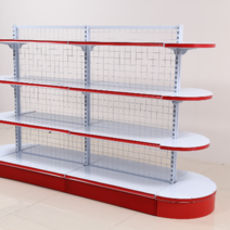 마트 편의점 곤도라 과자 다층 상품 병원 베이커리 편의점 진열대 진열장 간식 약국 휴게실, 양면 2.5m 길이 1.5m 높이 4단(반원)