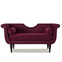 엔틱 미국식 패브릭소파 거실쇼파 벨벳소파 암체어 벤치소파, 120x48x69cm, 벨벳 와인 레드