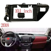 자동차 오디오 라디오 101 인치 2 Din Fascia 프레임 어댑터 토요타 Hilux 2018 CDDVD 플레이어 스테레오 패널 대시 트림, left+Only frame