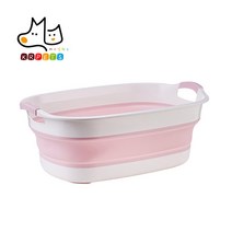 케이알펫츠 반려동물 고양이 강아지 접이식 욕조, 핑크