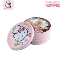 쉐프메이드 헬로키티 틴케이스 수납박스 철제보관함, 1개