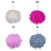 깃털스탠드 깃털 펜던트 램프 모던한 천장 E27 홀더 행잉 패어리 라이트 침실 샹들리에 LED 전구 조명, 03 C