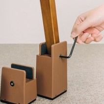 곽씨네슈퍼 가구 높이조절발 의자 테이블 책상 식탁 침대 다리 높이기 연장, 옵션C (크림베이지 일자 5cm), 낱개 1개입