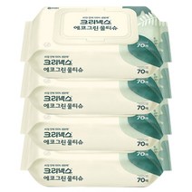 크리넥스 에코그린 생분해 물티슈 캡형 70매 x4개