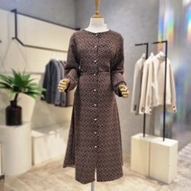 에이비에프지 잔꽃 진주 단추 롱 원피스(AOW4HO47L)