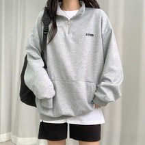 [기모추가/단독진행|오버핏] 유스히얼 반집업 오버핏 맨투맨