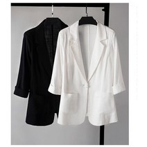 Makone 정장 자켓 빅사이즈 린넨 슬림 여성 7부