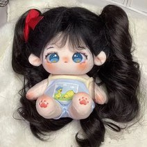 코튼 인형 가을 20cm 속성 봉제 휴머노이드 세트 동급생 소녀 선물, 4 가을 누드 아기 + 헤어 스타일 + 더블 포니 테일, 20cm(스켈레톤 없음)