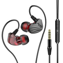 컴퓨터용 유선 이어폰 게이밍 이어폰 오픈형 노이즈캔슬링, 블랙-3.5mm