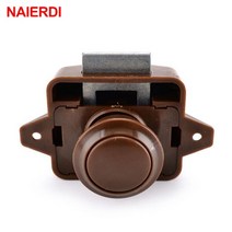 10PCS NAIERDI Diamete 26mm 캠핑카 푸시 잠금 RV 캐러밴 보트 모터 홈 캐비닛 서랍 래치 버튼 가구 하드웨어, Brown, CHINA