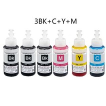 4 색 염료 리필 잉크 키트 Epson L100 L110 L120 L132 L210 L222 L300 L312 L355 L350 L362 L366 L550 L555 L566 프린터, [06] 3BK 1C 1Y 1M