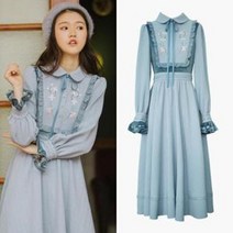 경성 의복 개화기 의상 하늘 스티치 원피스