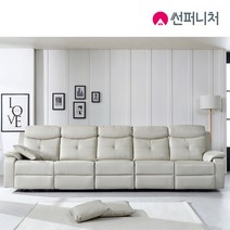 썬퍼니처 전동 리클라이너 소파 3인용 4인용 6인용 독립스프링 오리털 USB 에어레더/PU 방문설치, 7104_6인용_아이보리(10월중순 입고)