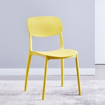 카페 인테리어 철제 플라스틱 투명 포인트 벨벳 라탄 의자, 옐로우, 1개