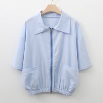 아이우먼 컬러린넨카라밴딩점퍼 KSL110M207 빅사이즈