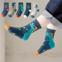 제이셀 F70 유아남아아동 멋진달리는공룡 아동양말 5켤레 세트