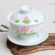 고급 백자 연화문 개완