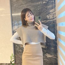 도찌 일리오하 목 폴라 박스 니트 케이프