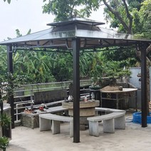 조립식 썬가드 정원 야외 정자 원두막 천막 파고라, 2.5x2.5m 단일 4기둥 파빌리온포스트