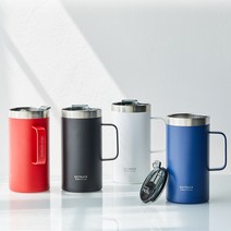 오슬로 아웃백2 이중진공 뚜껑스텐머그컵 600ml, 레드