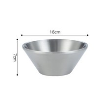 304 스테인레스 스틸 식기 더블 레이어 샐러드 그릇 국수 주방용 대형 식기류, 16cm 은색
